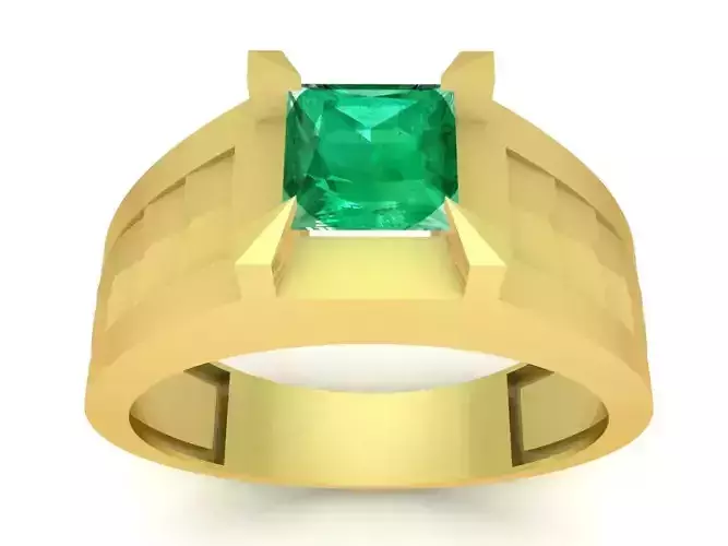 lucky emeral texture men ring 3545