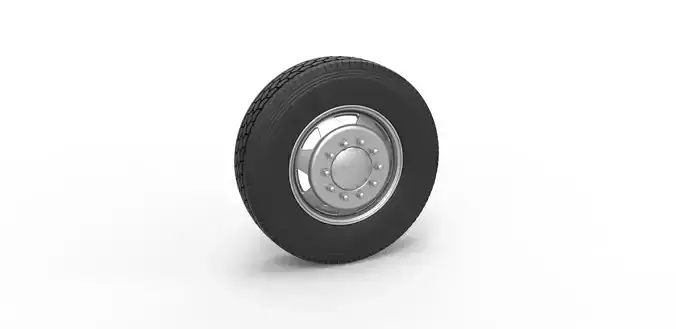 7 Hole front wheel of old school truck Scale 1 to 25