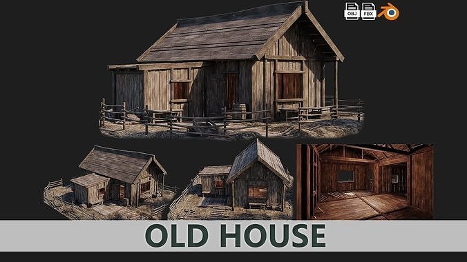 1 - 40 OLD MEDIEVAL BUILDINGS PACK 4K Textures GameReady Low-poly 3D model 5