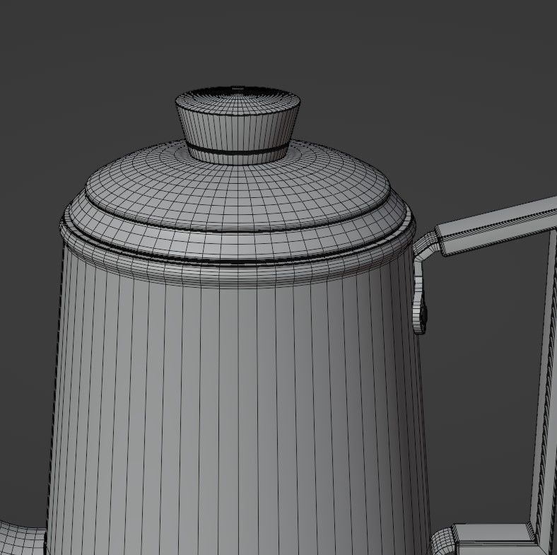 Coffee pot Low-poly 3D model_38
