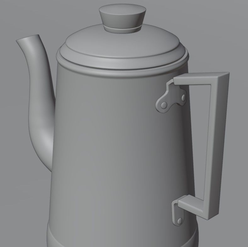 Coffee pot Low-poly 3D model_26