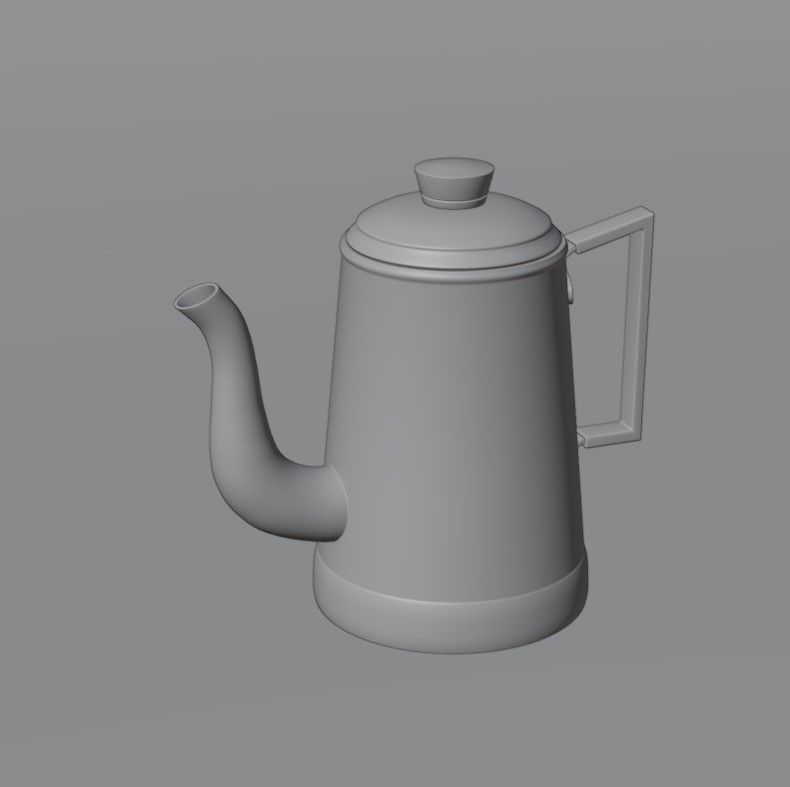 Coffee pot Low-poly 3D model_16