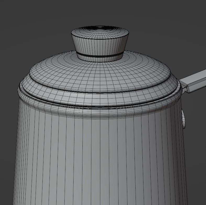 Coffee pot Low-poly 3D model_37