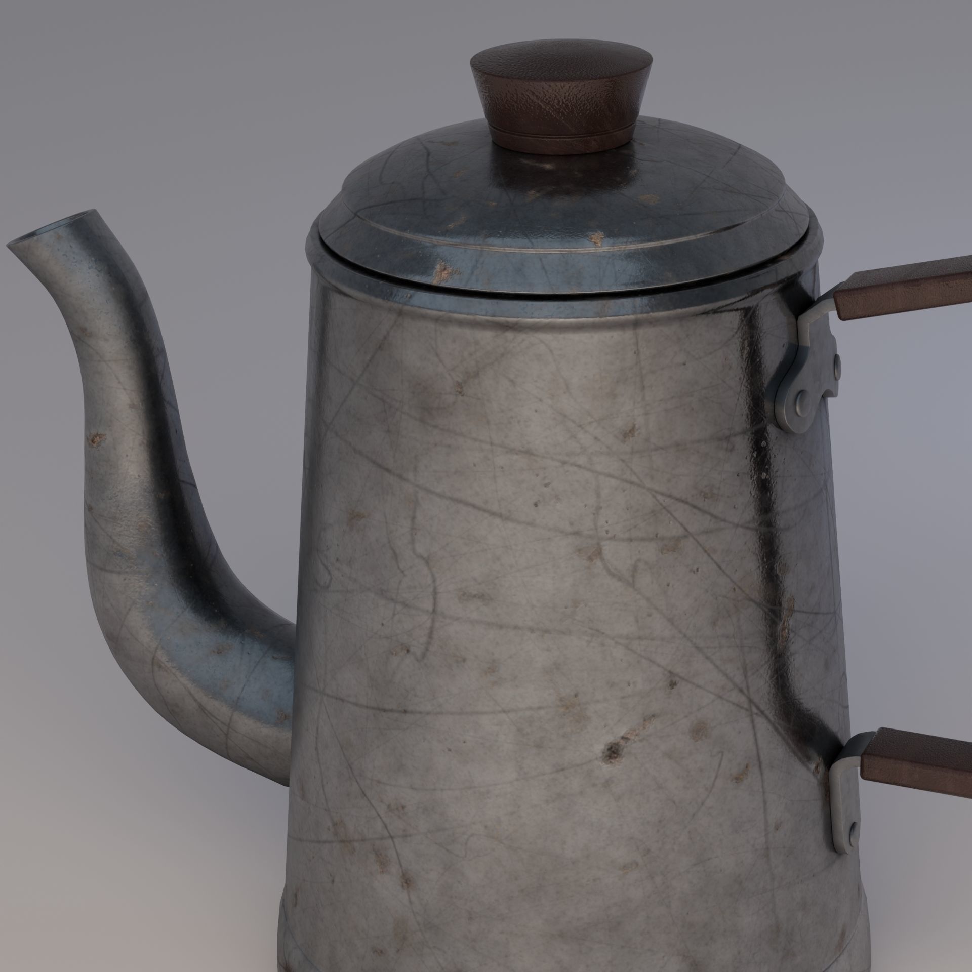 Coffee pot Low-poly 3D model_11