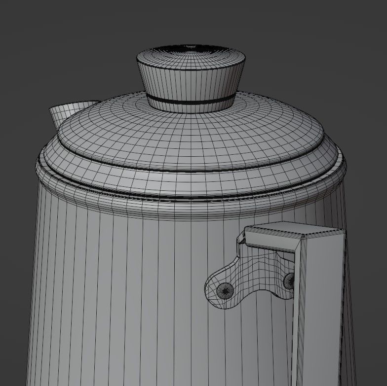 Coffee pot Low-poly 3D model_41