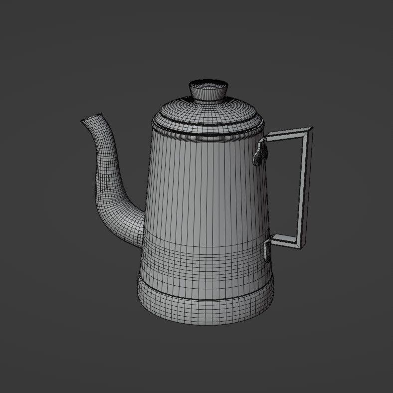 Coffee pot Low-poly 3D model_32