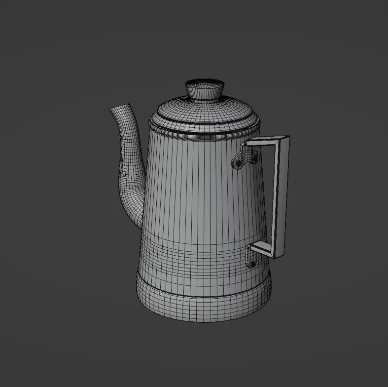 Coffee pot Low-poly 3D model_33