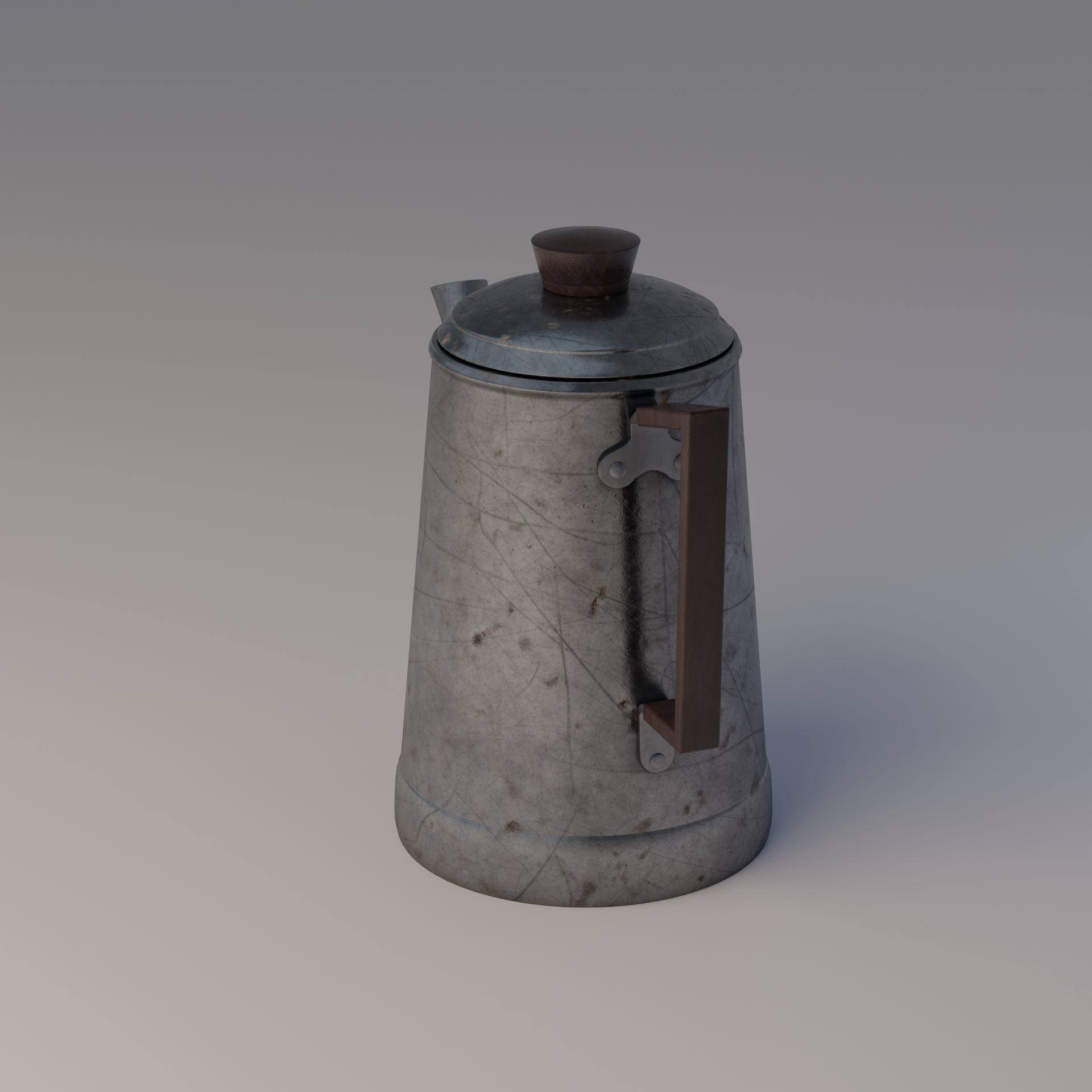 Coffee pot Low-poly 3D model_6