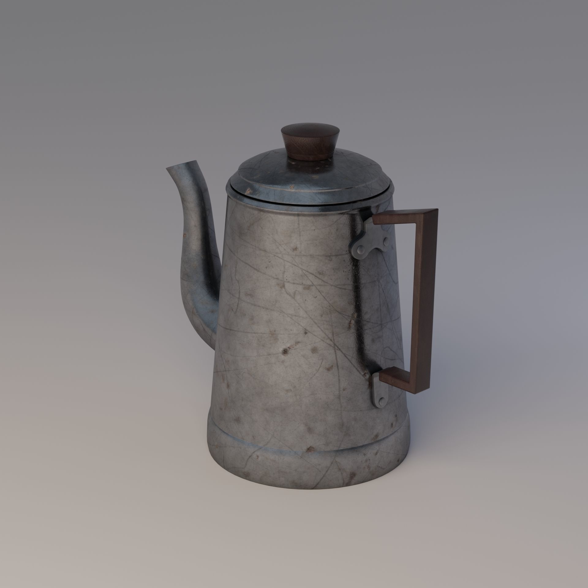 Coffee pot Low-poly 3D model_5