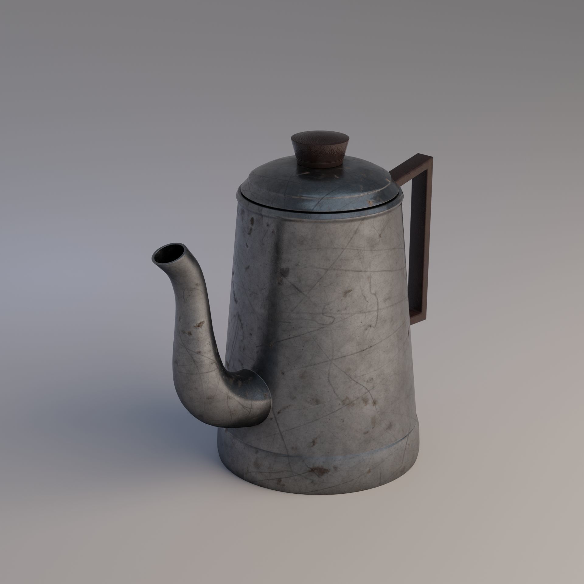 Coffee pot Low-poly 3D model_1