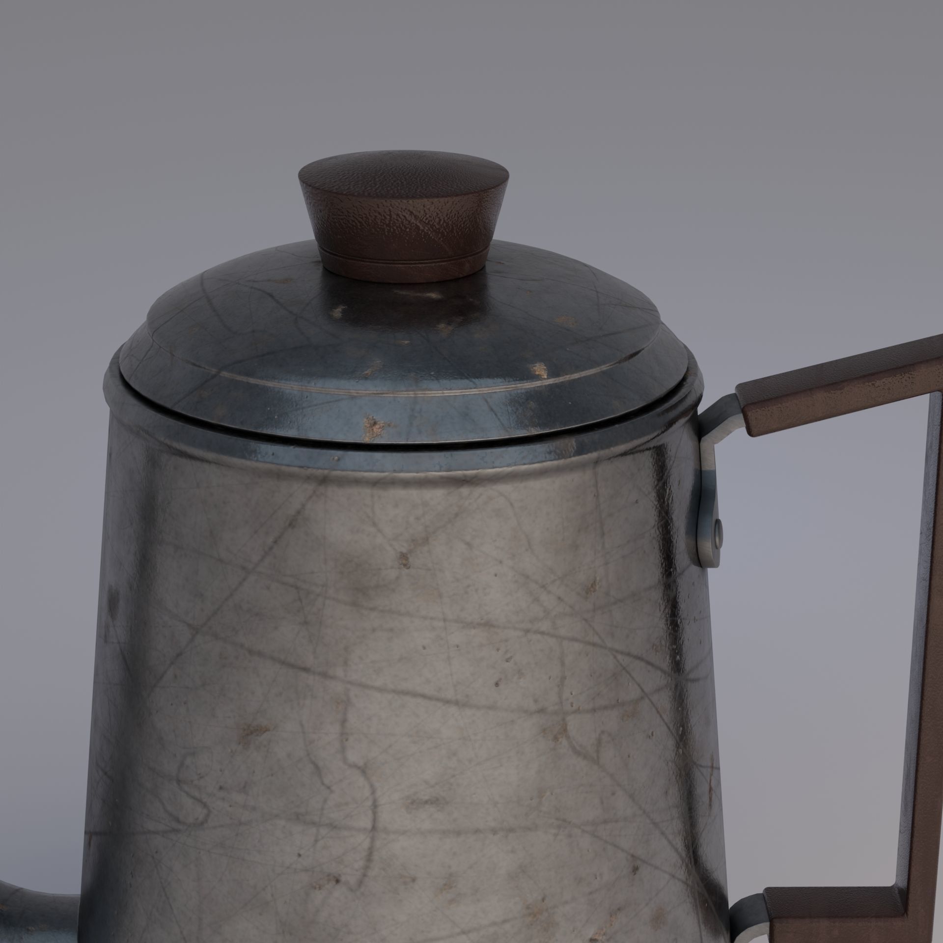 Coffee pot Low-poly 3D model_10