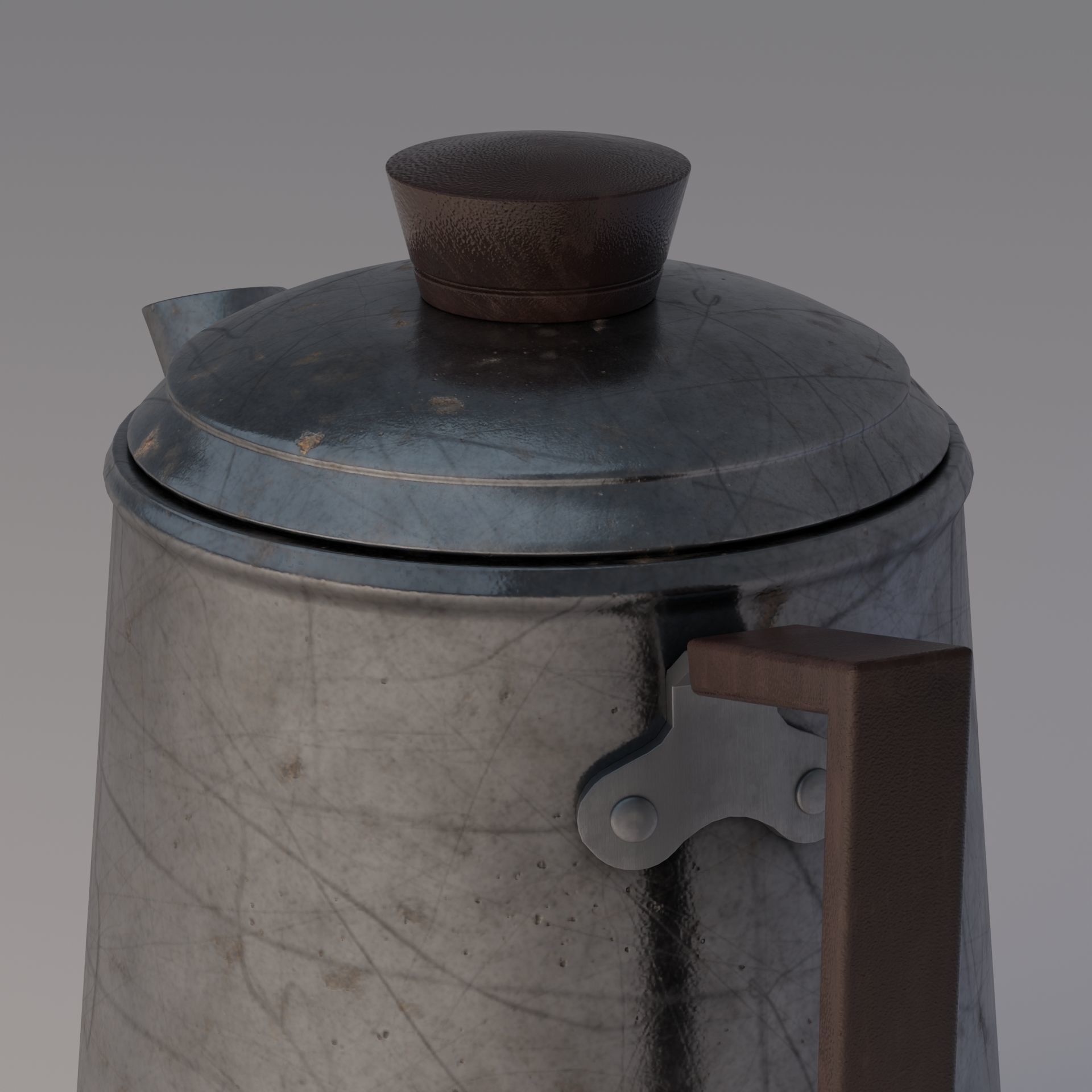 Coffee pot Low-poly 3D model_13