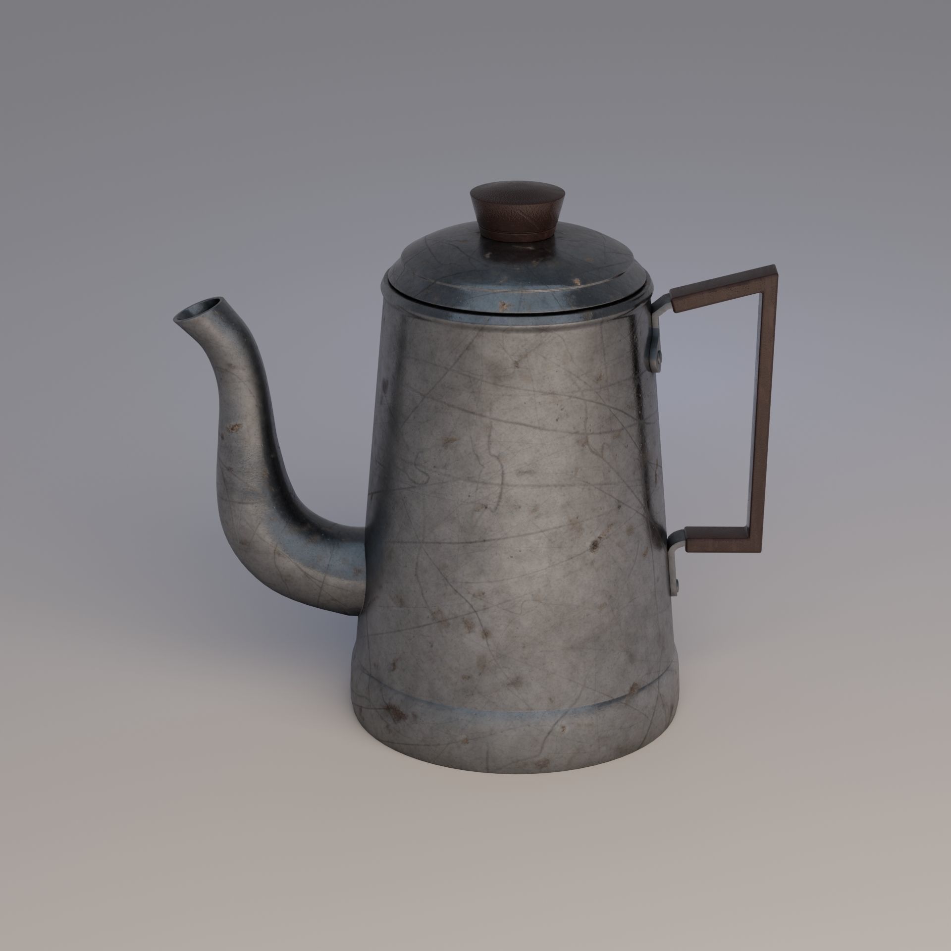Coffee pot Low-poly 3D model_3