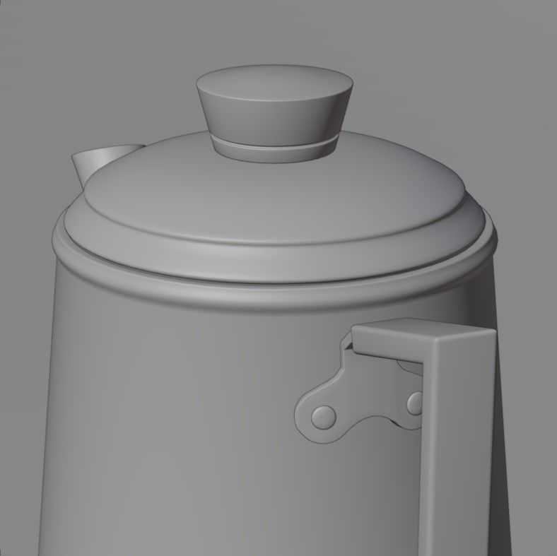 Coffee pot Low-poly 3D model_27