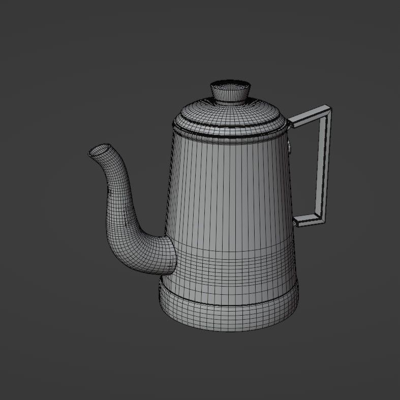 Coffee pot Low-poly 3D model_30