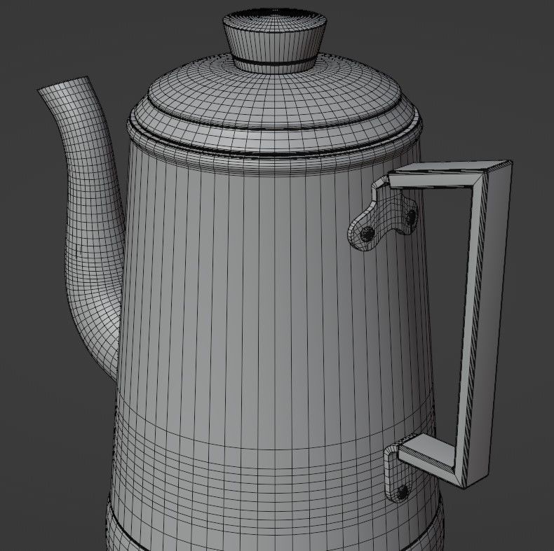 Coffee pot Low-poly 3D model_40