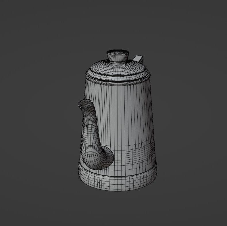 Coffee pot Low-poly 3D model_28