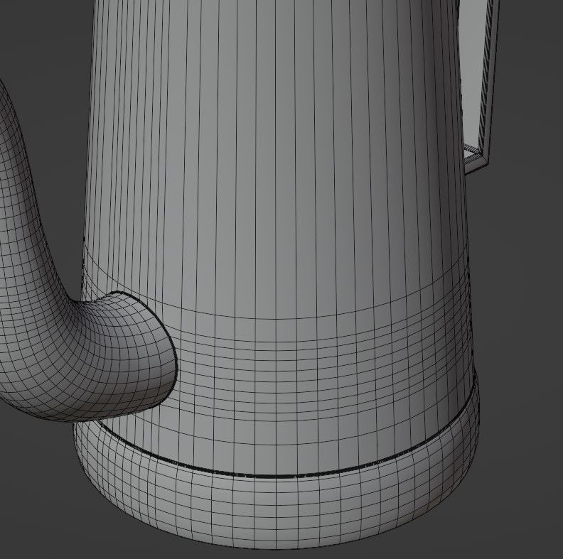 Coffee pot Low-poly 3D model_36