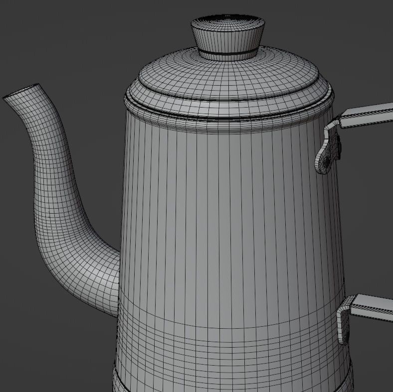 Coffee pot Low-poly 3D model_39