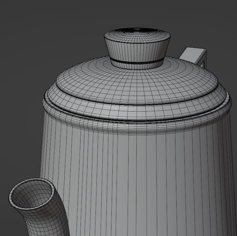 Coffee pot Low-poly 3D model_35