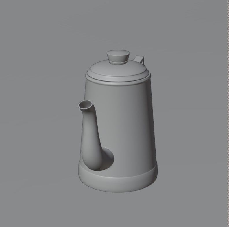 Coffee pot Low-poly 3D model_14
