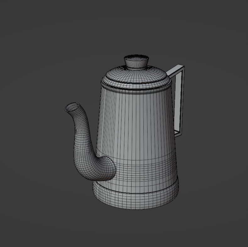 Coffee pot Low-poly 3D model_29
