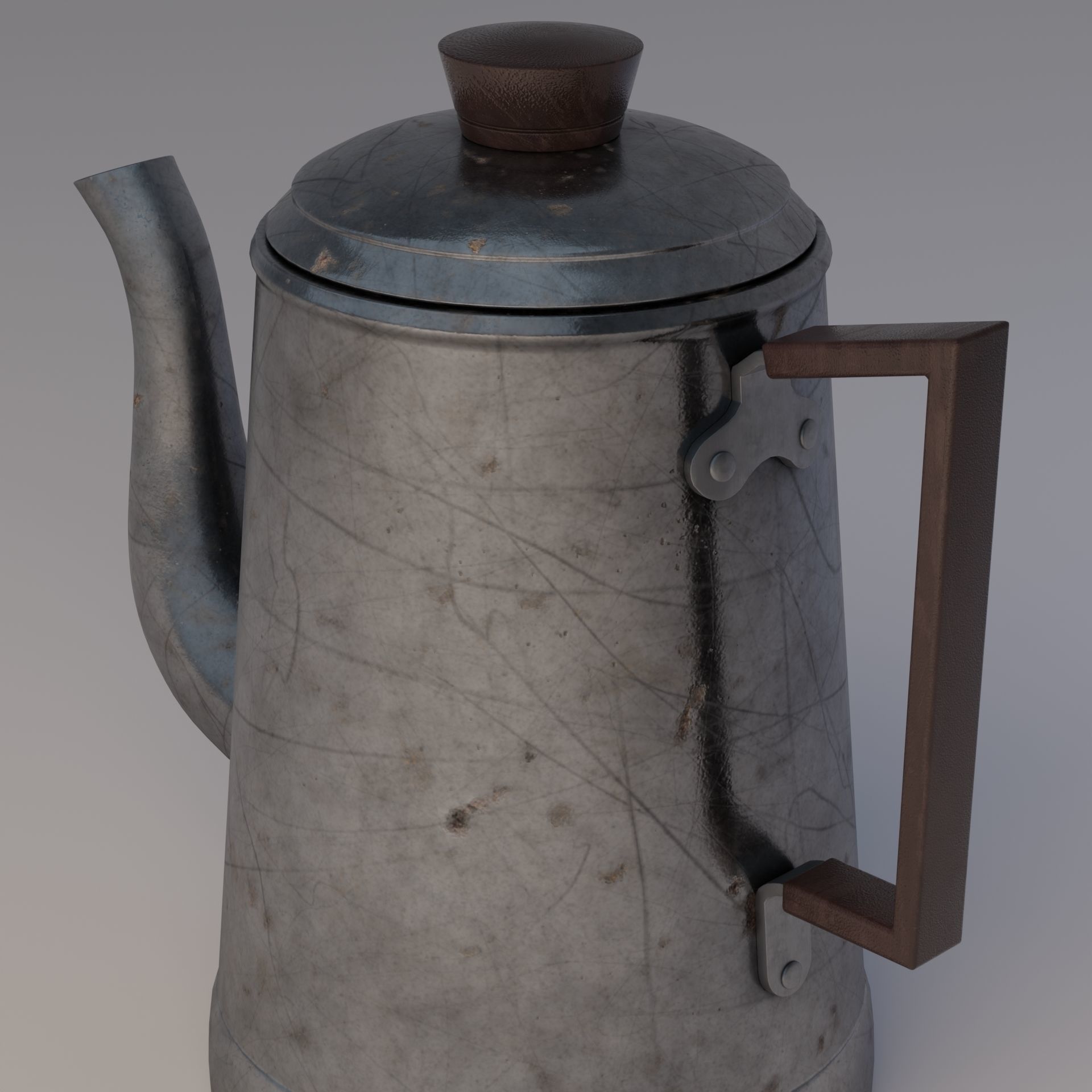 Coffee pot Low-poly 3D model_12