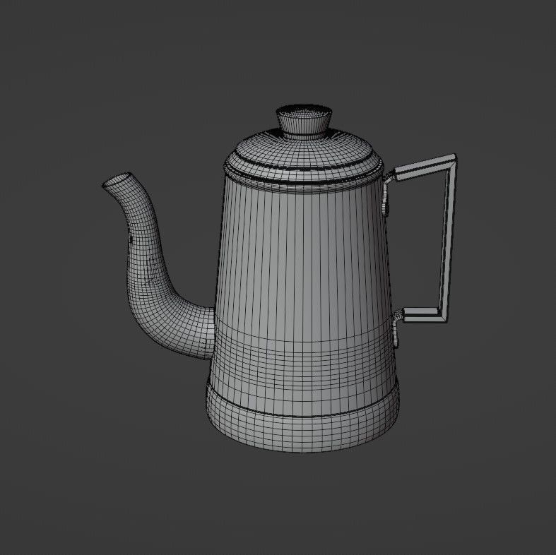 Coffee pot Low-poly 3D model_31