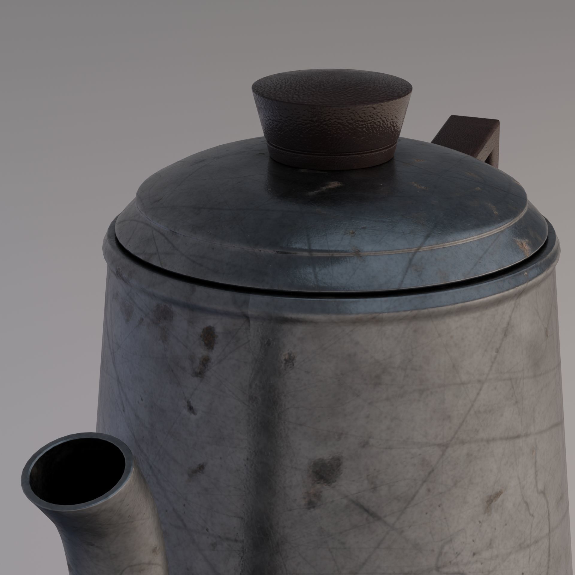 Coffee pot Low-poly 3D model_7