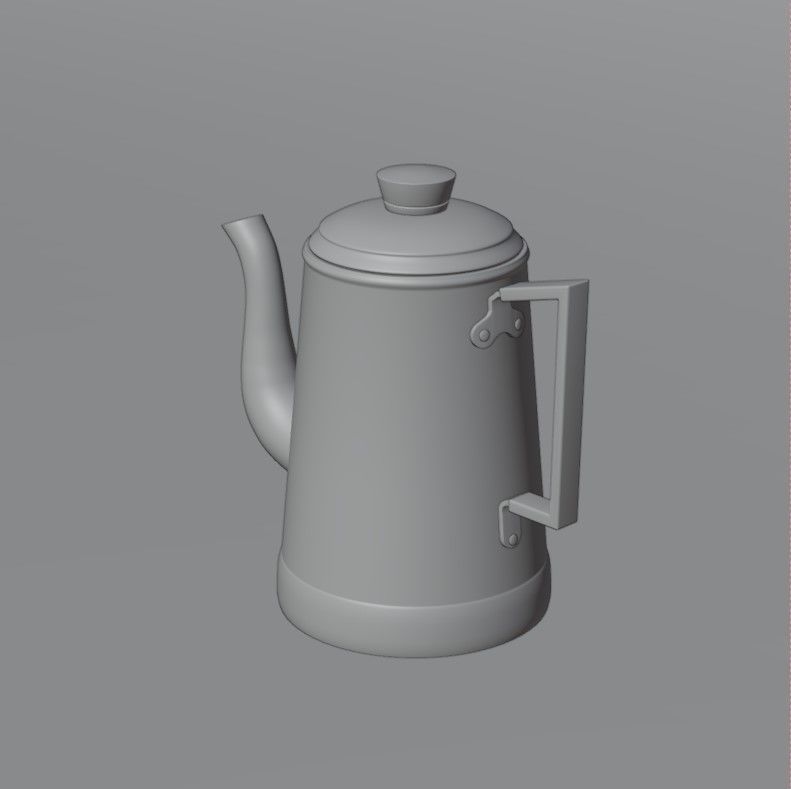 Coffee pot Low-poly 3D model_19