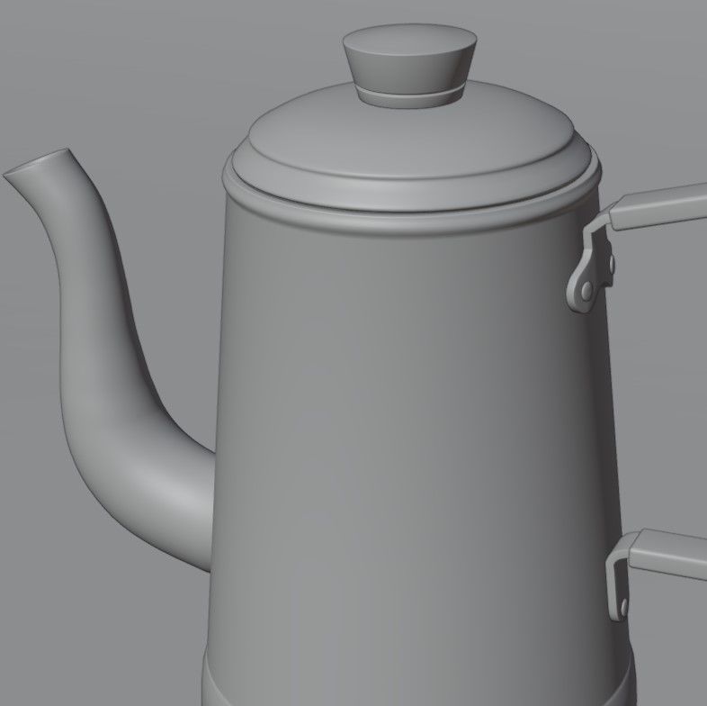 Coffee pot Low-poly 3D model_25