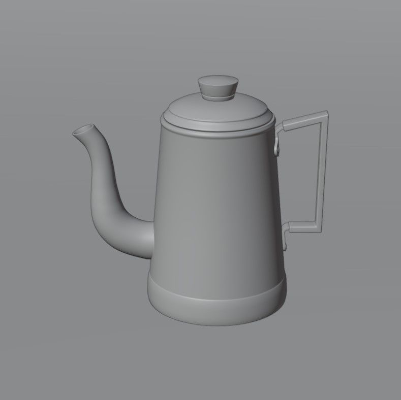 Coffee pot Low-poly 3D model_17