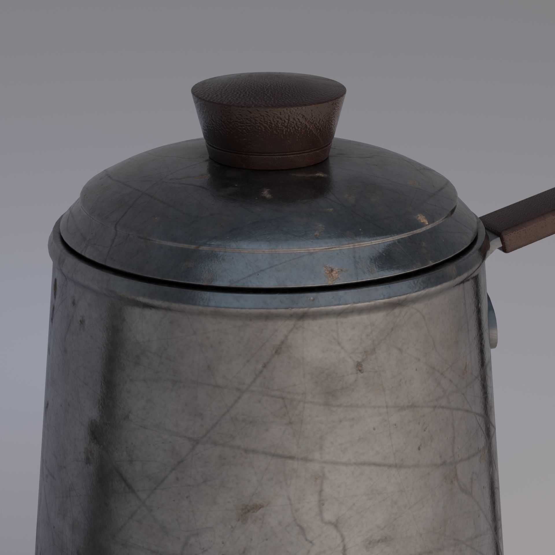 Coffee pot Low-poly 3D model_9