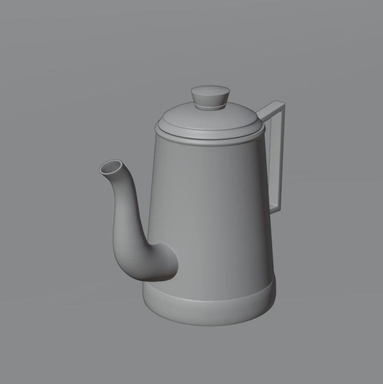 Coffee pot Low-poly 3D model_15