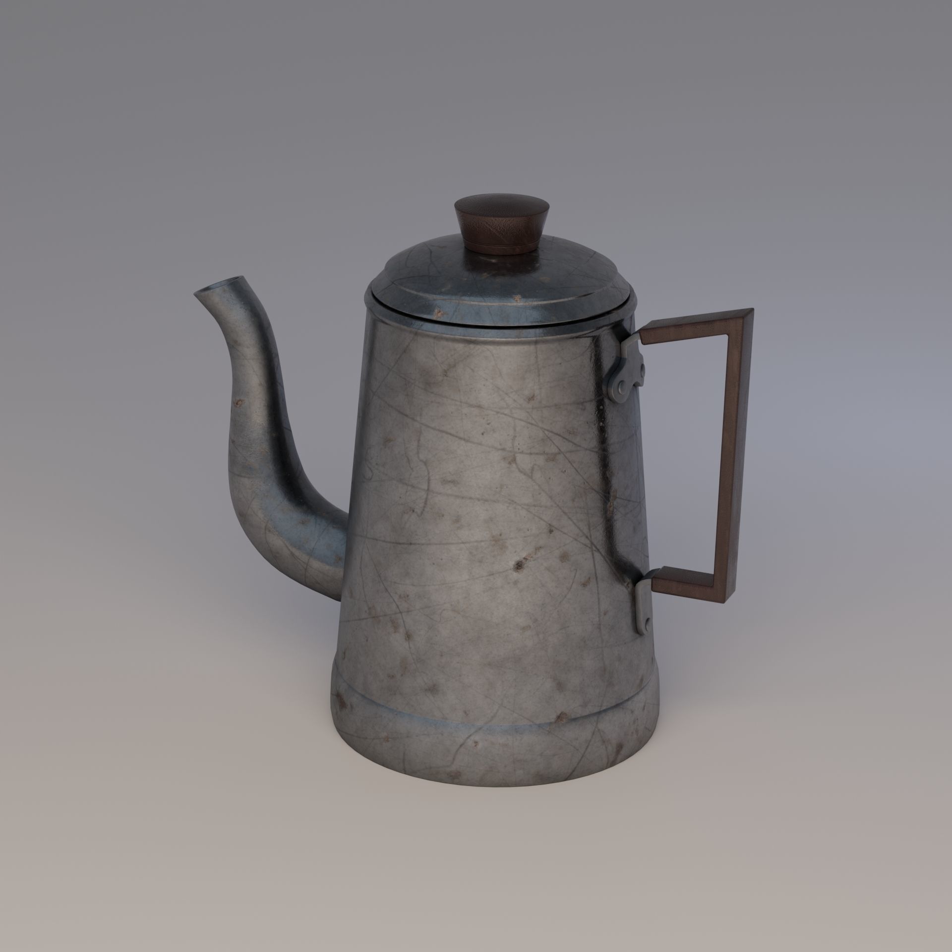 Coffee pot Low-poly 3D model_4