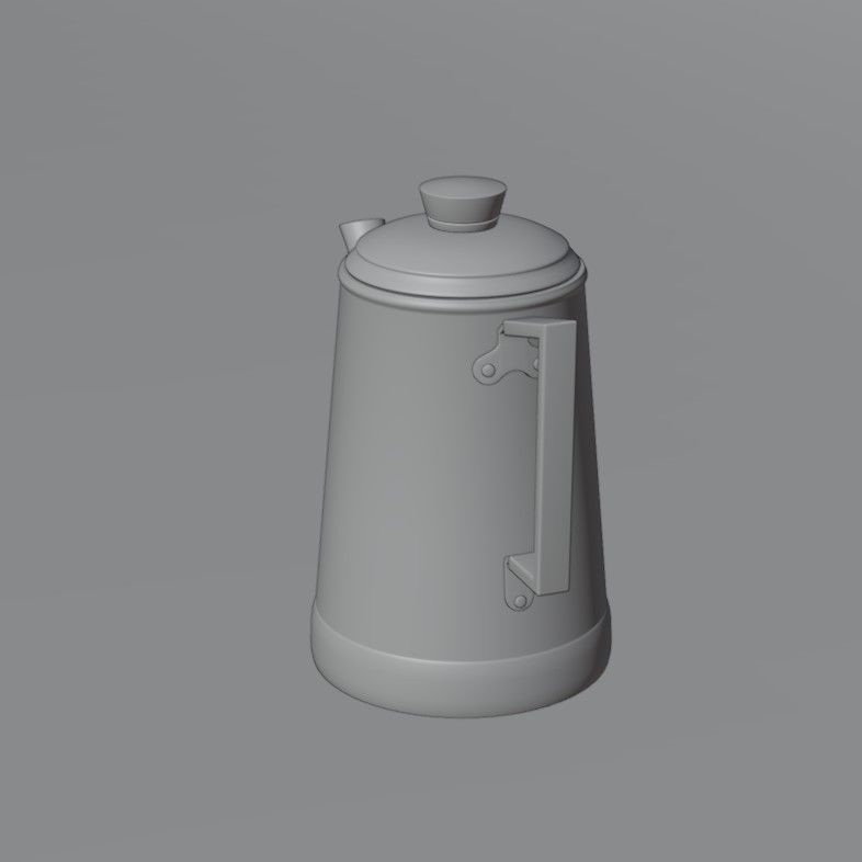 Coffee pot Low-poly 3D model_20