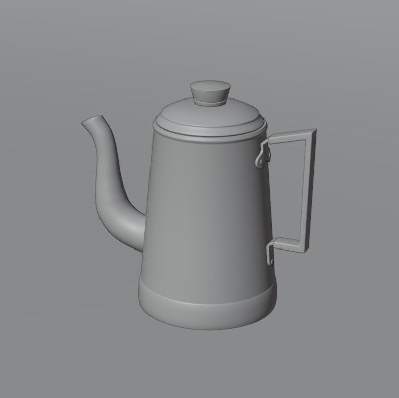 Coffee pot Low-poly 3D model_18