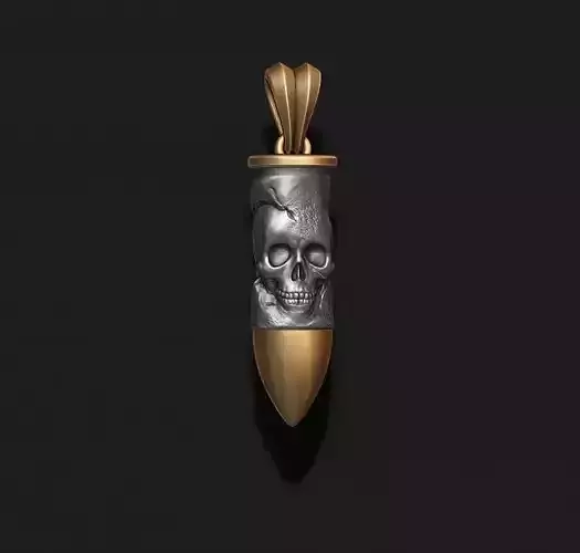 bullet skull pendant 3D print model