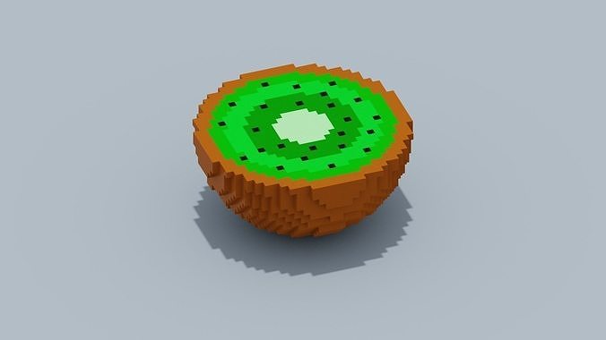 Voxel Kiwi Low-poly 3D model
