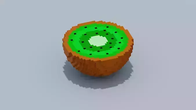Voxel Kiwi Low-poly 3D model