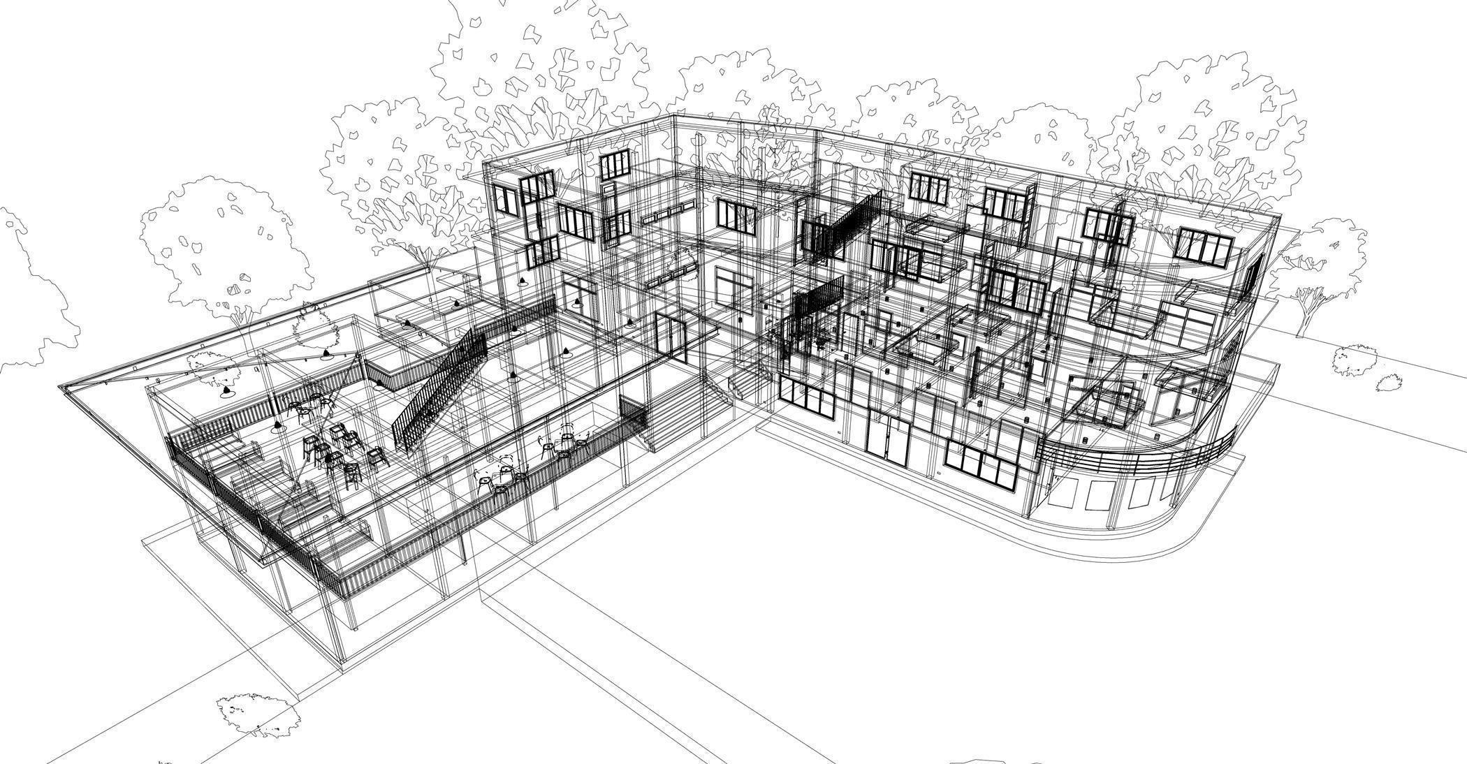 Old building renovation 3D model_3