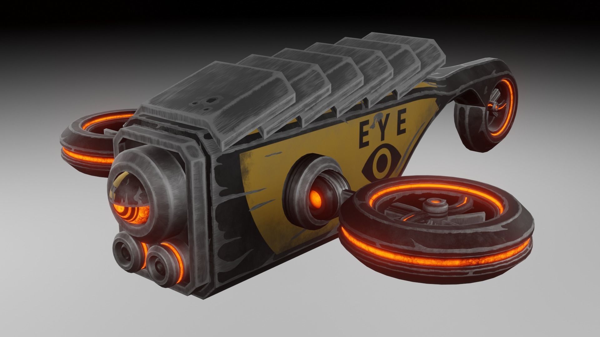 Sci-fi drone Low-poly 3D model_21