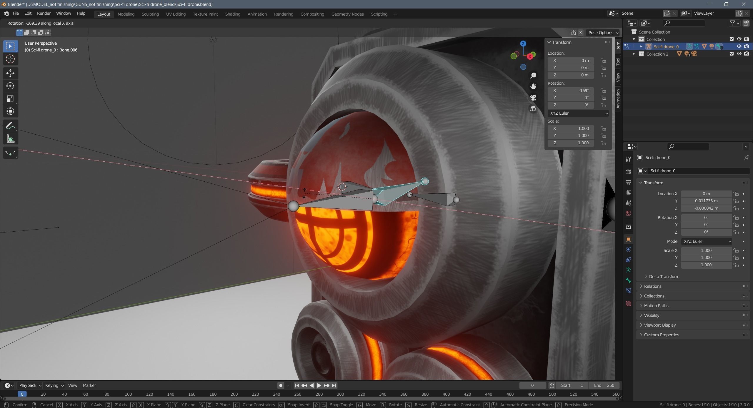 Sci-fi drone Low-poly 3D model_30
