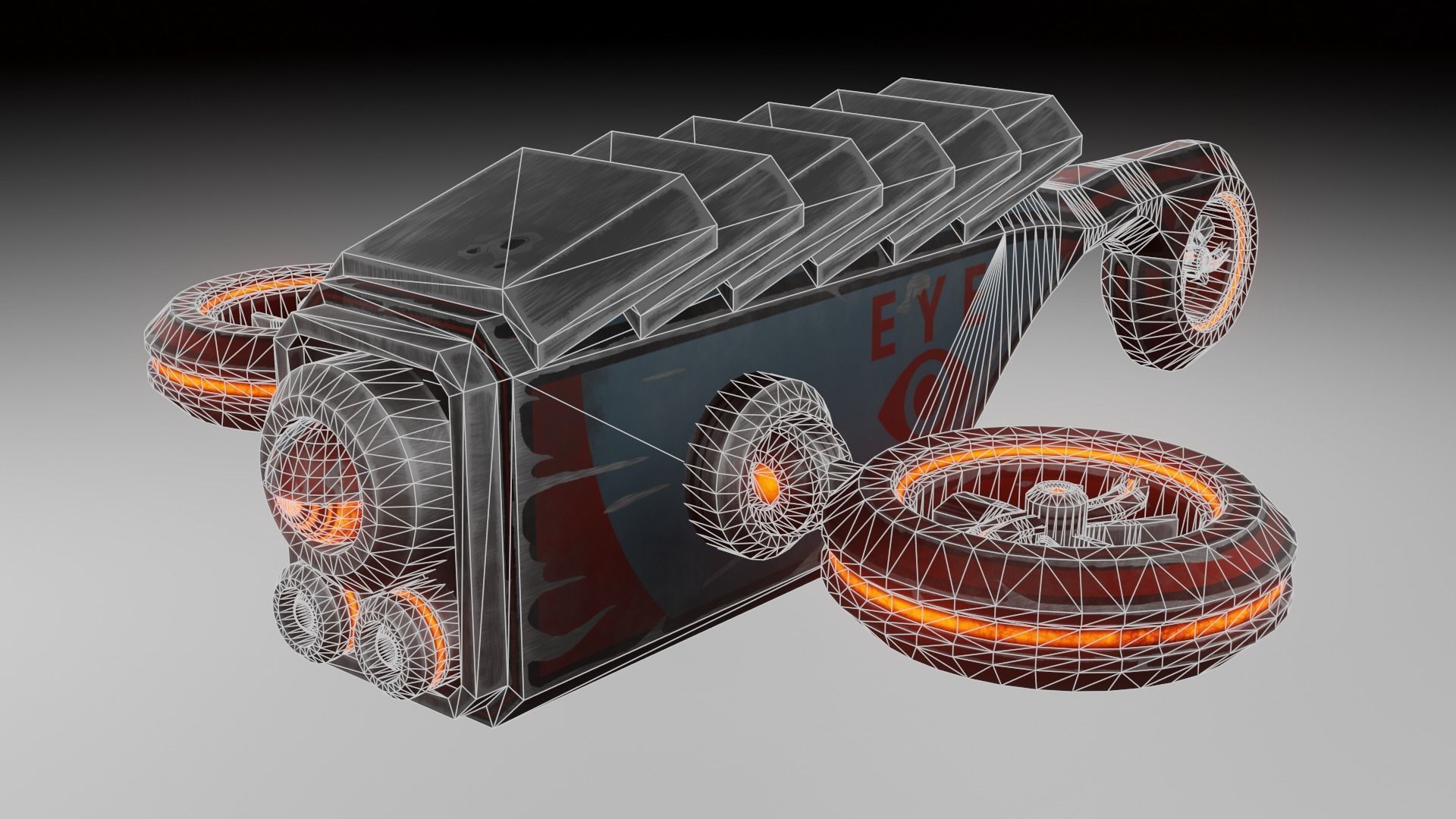 Sci-fi drone Low-poly 3D model_3