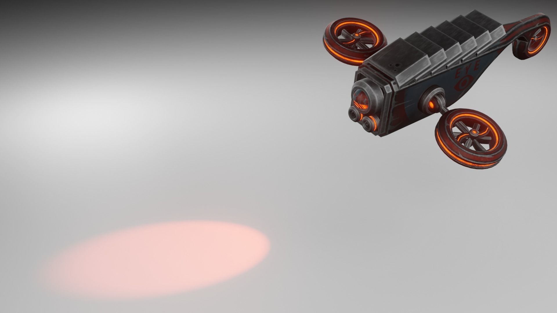 Sci-fi drone Low-poly 3D model_11