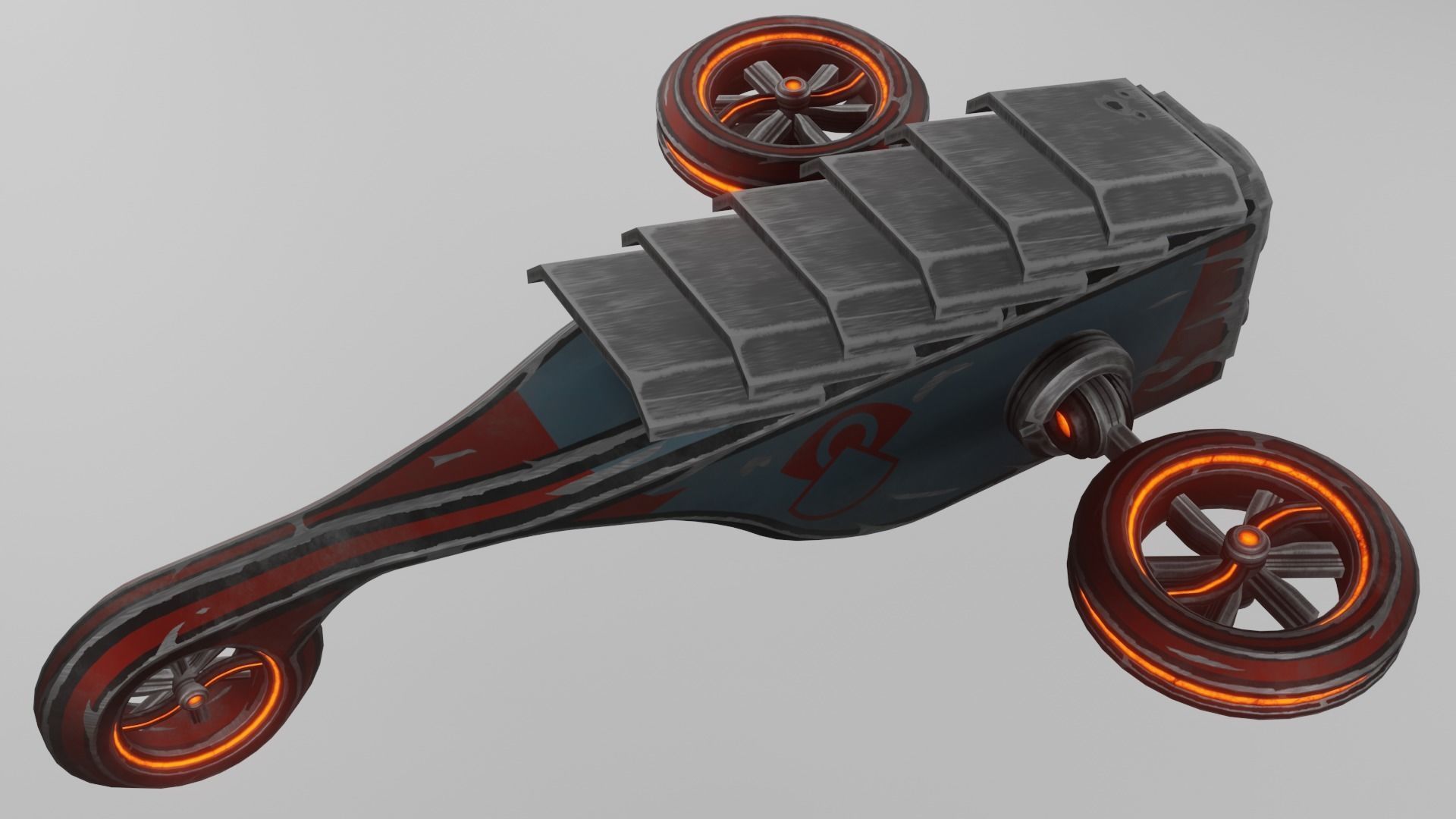 Sci-fi drone Low-poly 3D model_4