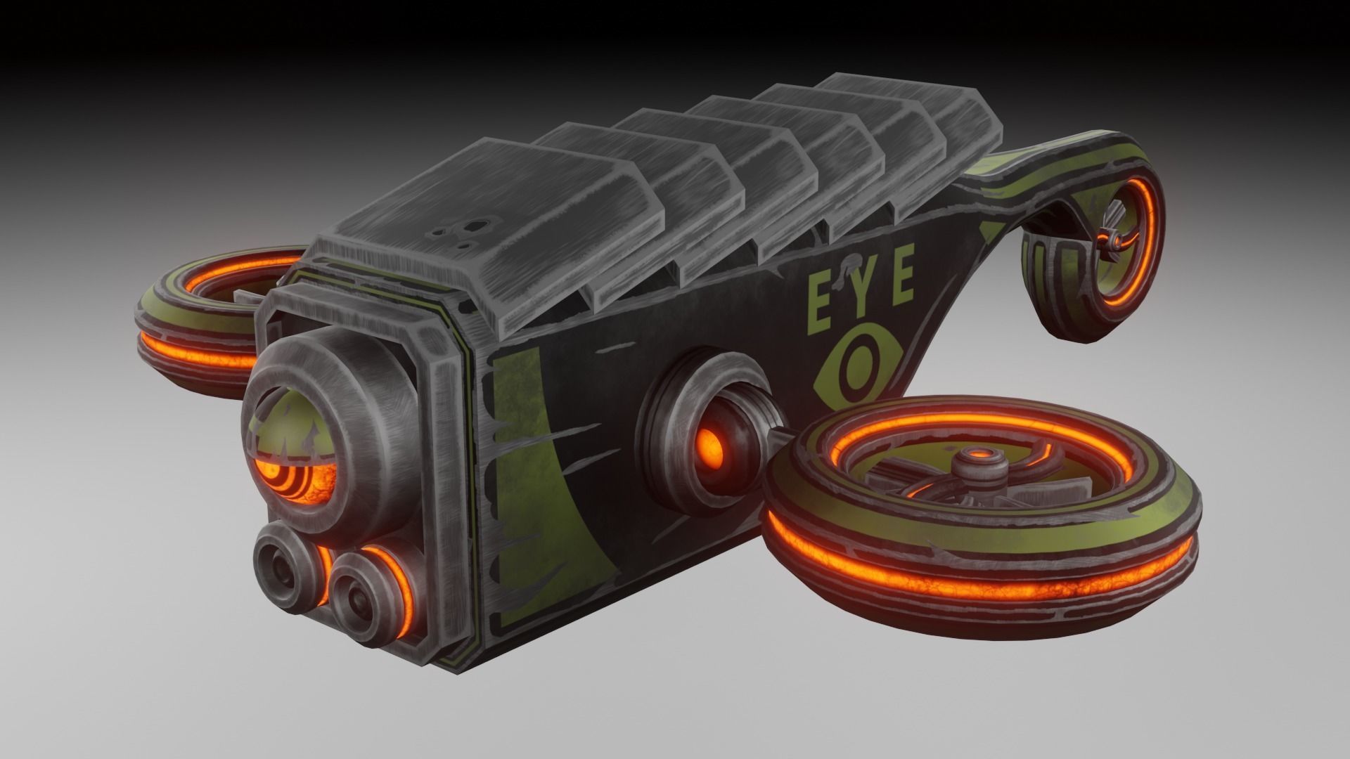 Sci-fi drone Low-poly 3D model_14