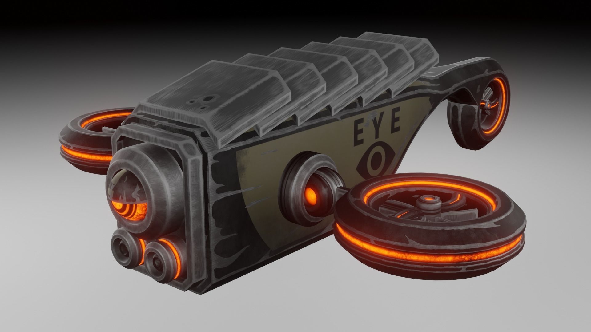 Sci-fi drone Low-poly 3D model_23