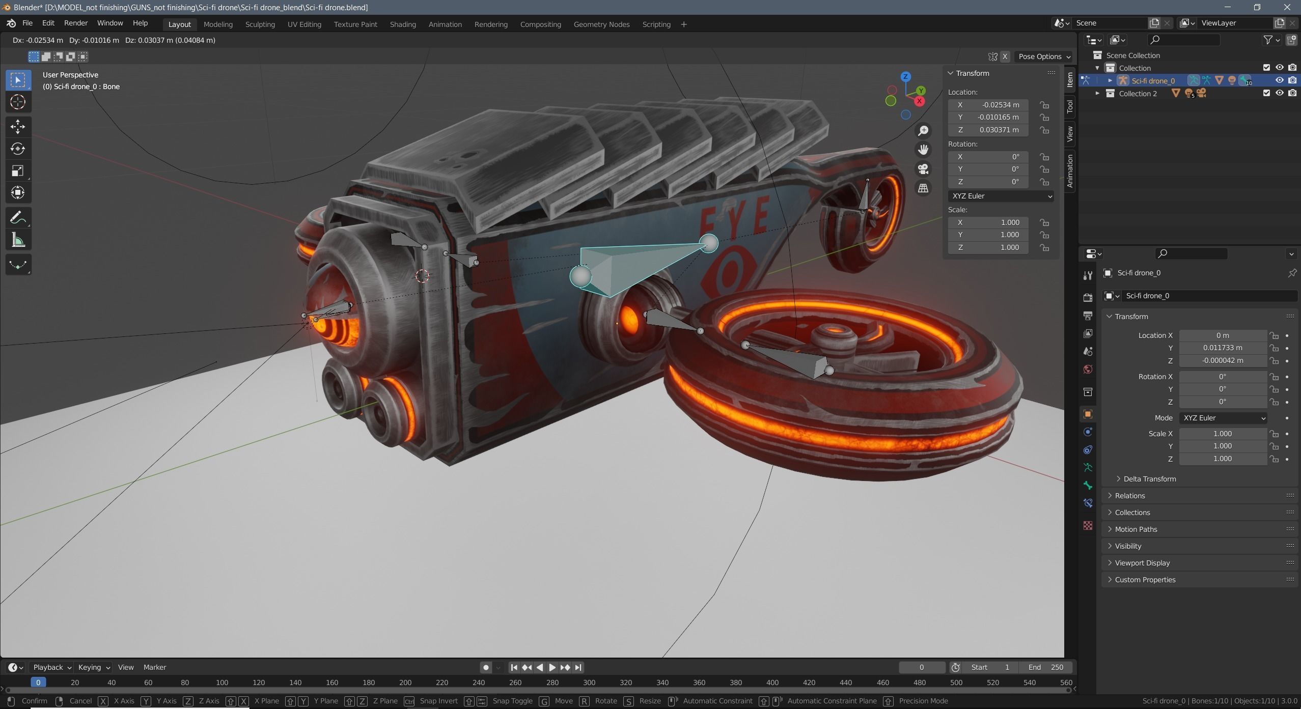 Sci-fi drone Low-poly 3D model_33