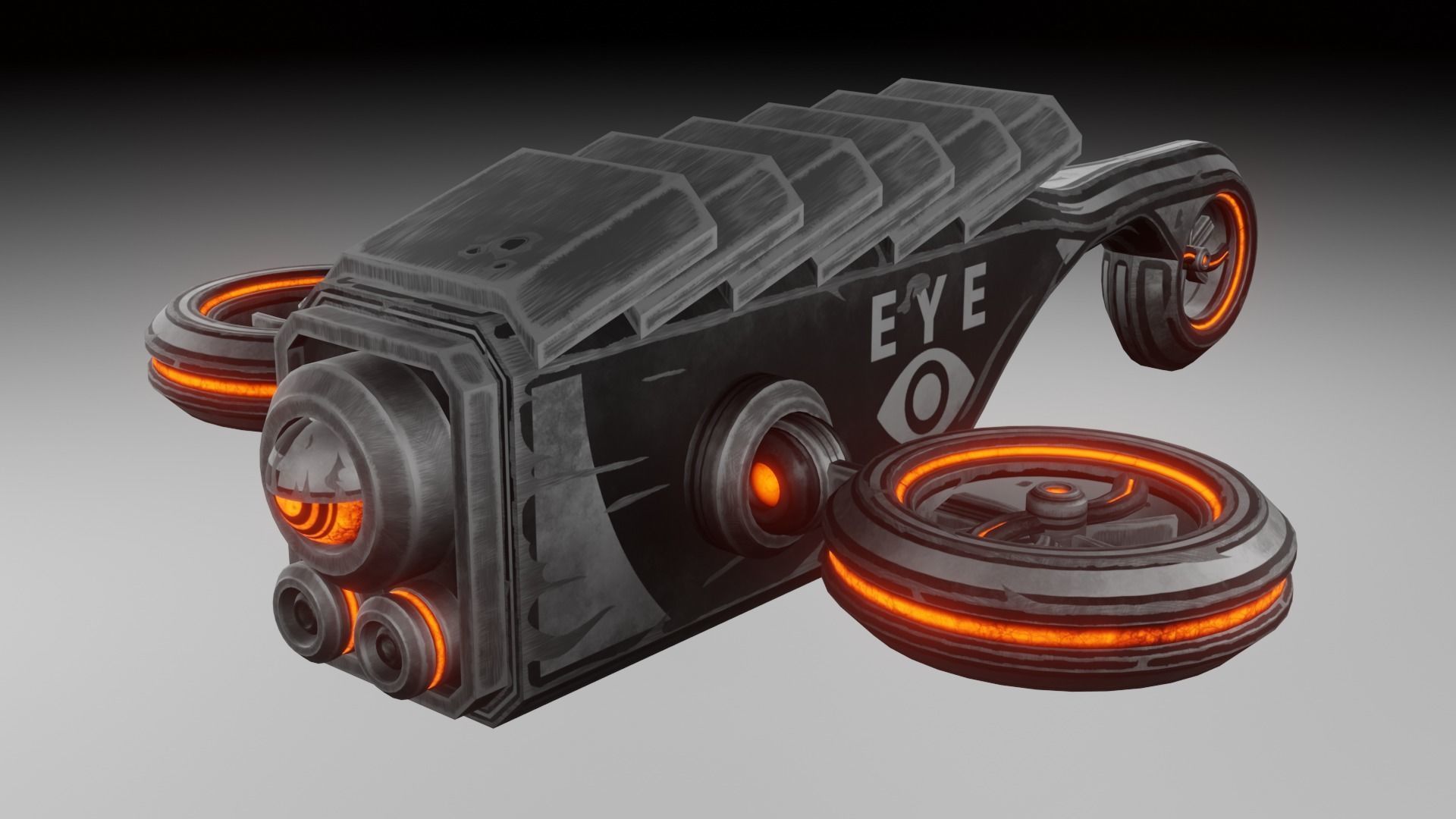 Sci-fi drone Low-poly 3D model_12